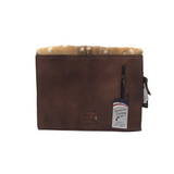 AMERICAN DARLING SPOTTED DEAR HAIR LEATHER BRIEFCASE HANDBAG TAN BROWN