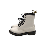 DR MARTENS PATENT LACE UP BOOTS WHITE 6