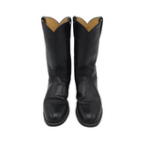 JUSTIN WESTERN ROUND TOE BOOTS BLACK 6.5B
