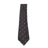 ERMENEGILDO ZEGNA POLKA DOTS SILK TIE MEN ACCESSORIES GRAY WHITE