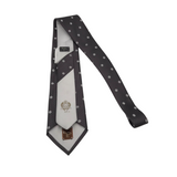 ERMENEGILDO ZEGNA POLKA DOTS SILK TIE MEN ACCESSORIES GRAY WHITE