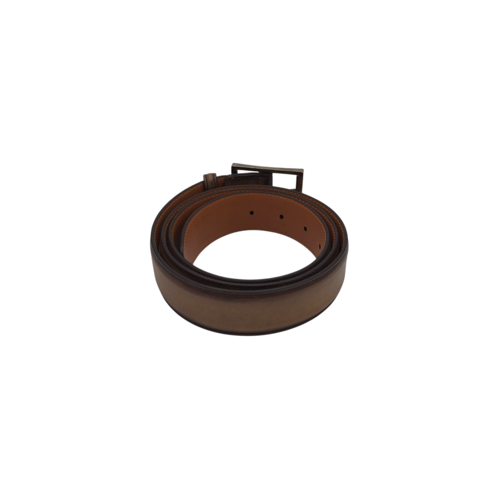 BERLUTI RET$710 LEATHER LUXE BELT BROWN 44