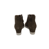 LINEA PAOLO SUEDE ANKLE WEDGE SNEAKER SHOES OLIVE 7.5