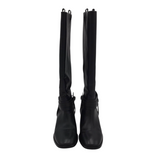 VERO CUOIO LEATHER KNEE HIGH BOOTS BLACK 10M