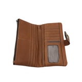 PATRICIA NASH RET $119 LEATHER TURNLOCK WALLET TAN