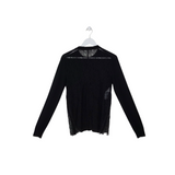 MCQ RET$258 WOOL LACE BACK SIDE ZIPS LONG SLEEVE DESIGNER SWEATER BLACK SMALL