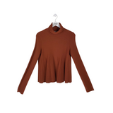 CINQ À SEPT NWT$395 KNIT LONG SLEEVE DESIGNER SWEATER RUST XSMALL