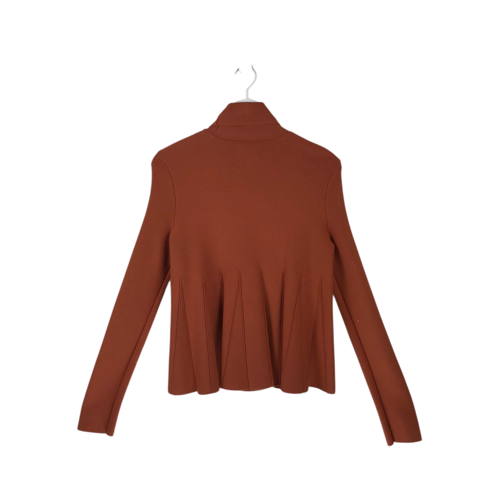 CINQ A SEPT NWT$395 KNIT LONG SLEEVE DESIGNER SWEATER RUST XSMALL