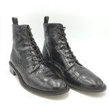 VINCE CROC EMBOSSED LACE UP BOOTS BROWN 10M