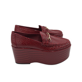 STEVE MADDEN PLATFORM LOAFER SHOES RED 7