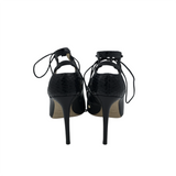 JIMMY CHOO "MACAW" LEATHER PEEP TOE BOOTIES LUXE SHOES BLACK 38