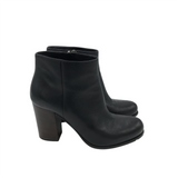 PRADA LEATHER ANKLE BOOTIES LUXE SHOES BLACK 37.5