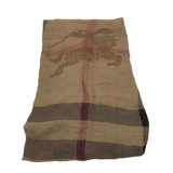 BURBERRY EXPLODED CHECK SCARF LUXE ACCESSORIES BURGUNDY/TAUPE