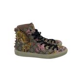 GUCCI GG SURPREME "BENGAL TIGER" HIGH TOP SNEAKERS LUXE SHOES BEIGE 39