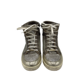 JIMMY CHOO MIAMI METALLIC HIGH TOP LUXE SHOES GOLD 38.5