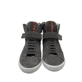 PRADA SUEDE HIGH-TOP SNEAKERS LUXE SHOES GREY 38.5