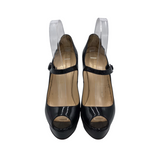 CHRISTIAN LOUBOUTIN "BANA 140" PATENT LUXE SHOES BLACK 38