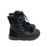 UGG LEATHER SNOW BOOT BOOTS BLACK 7.5