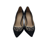 TORY BURCH RET$350 EMBELLISHED POINTY TOE HEEL DESIGNER SHOES BLACK 9.5