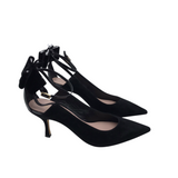 KATE SPADE RET$360 ANKLE STRAP HEEL DESIGNER SHOES BLACK 9M