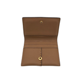 TORY BURCH LOGO BIFOLD MINI WALLET TAN