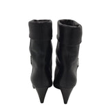 YSL RET: $1450 NIKI ANKLE BOOTS LUXE BOOTS BLACK 38