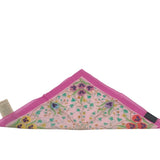 GUCCI COTTON FLORAL POCKET SQUARE LUXE ACCESSORIES PINK