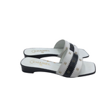 INTERLOCKING CC LOGO SLIDES LUXE SHOES WHITE 36.5