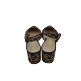 VINCE CAMUTO HEEL SLING BACK SHOES BROWN BLACK 10M