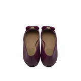 SALVATORE FERRAGAMO BOW FLATS DESIGNER SHOES MAROON 7.5B