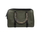 COACH RET$450 SMALL SNAKESKIN DETAIL HANDBAG OLIVE CREAM