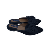MARGAUX RET$245 SUEDE MULE FLAT SHOES BLACK 8
