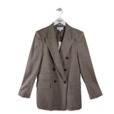 REISS NWT$515 WOOL BLEND DOUBLE BREASTED DESIGNER BLAZER BEIGE 8