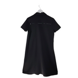 RET$495 ZIP SHORT SLEEVE DESIGNER DRESS BLACK LARGE