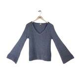 MOTH CHUNKY KNIT FLARE SLEEVE SWEATER SKY SMALL