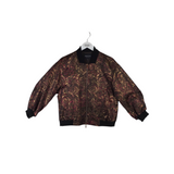 LAFAYETTE 148 RET$898 JACQUARD BOMBER DESIGNER JACKET BLACK GOLD SMALL