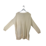 EILEEN FISHER NWT$378 ALPACA BLEND CHUNKY KNIT DESIGNER SWEATER CREAM LARGE