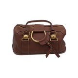DOLCE & GABBANA PEBBLE LEATHER LUXE HANDBAG BROWN