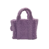MARC JACOBS RET$250 SMALL TEDDY TOTE HANDBAG PURPLE BLACK