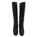 MARNI RET$1150 LEATHER PLATFORM KNEE DESIGNER BOOTS BROWN