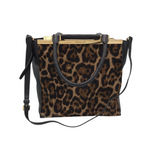 MICHAEL KORS RET$598 CALF HAIR TOTE HANDBAG BLACK GOLD