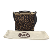 MICHAEL KORS RET$598 CALF HAIR TOTE HANDBAG BLACK GOLD