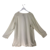 EILEEN FISHER NWT $194 SILK LONG SLEEVE DESIGNER BLOUSE BEIGE X LARGE