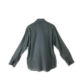 ERMENEGILDO ZEGNA PRINT LONG SLEEVE MEN SHIRT SAGE WHITE XLARGE