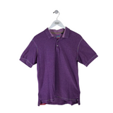 ROBERT GRAHAM POLO SHORT SLEEVE MEN SHIRT PURPLE MEDIUM