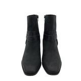 VIONIC LEATHER ANKLE HEEL BOOTS BLACK 10