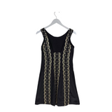 TRACY REESE SEQUIN SLEEVELESS DESIGNER DRESS BLACK BEIGE 2