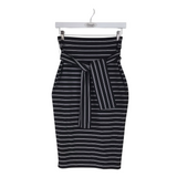 GIANNI BINI STRIPE PENCIL SKIRT BLACK WHITE SMALL