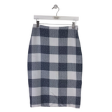 BANANA REPUBLIC PLAID PENCIL SKIRT WHITE NAVY 0