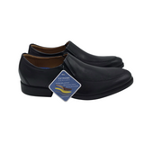 CLARKS LEATHER SLIP-ON MEN SHOE BLACK 9.5